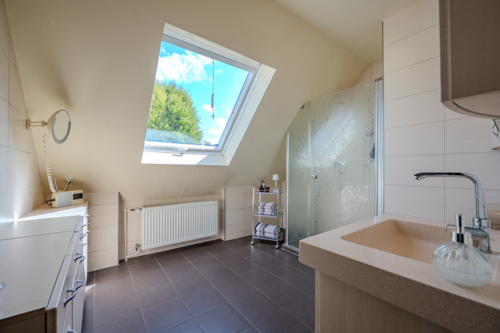 Badezimmer mit Dachflächenfenster