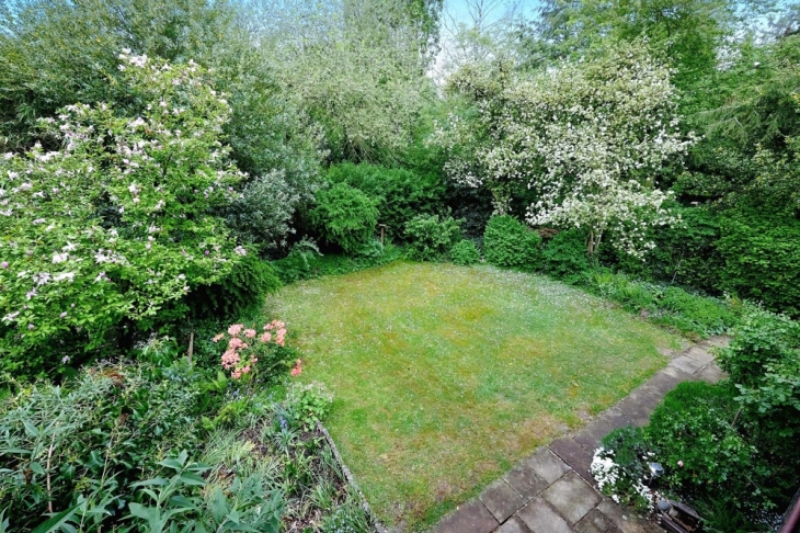 Blick auf das Gartengrundstück