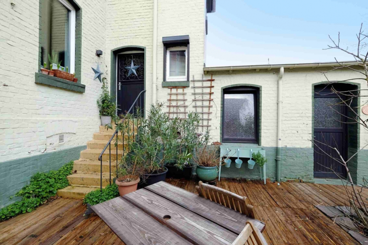 Gartenausgang, Terrasse, Anbau