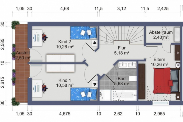 Grundriss 1 Obergeschoss