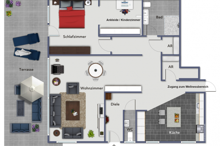 Grundriss Beletage