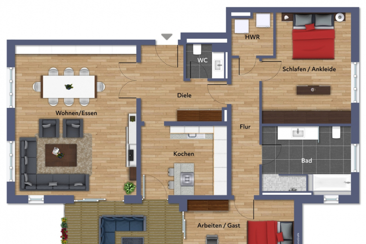 Grundriss Beletage Stadtwaldterrassen
