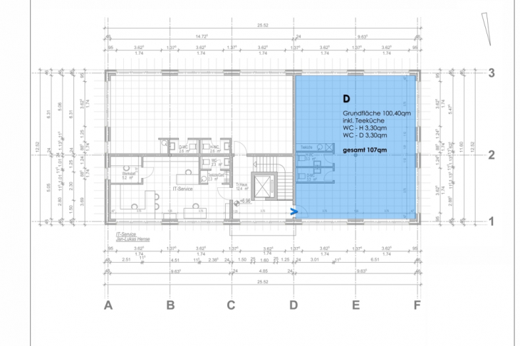 Grundriss Büro D - 107 qm