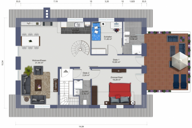 Grundriss Dachgeschoss
