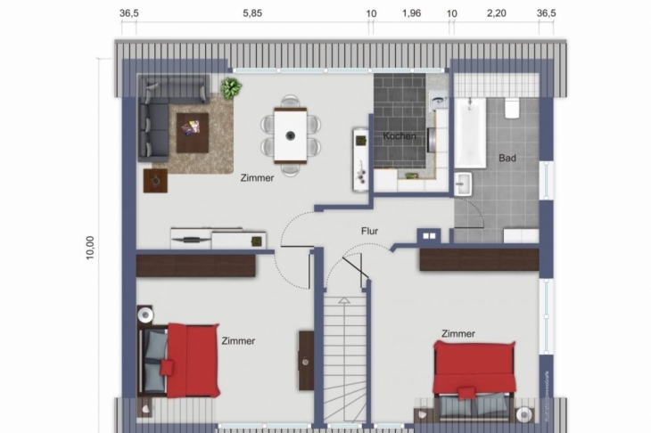 Grundriss Dachgeschoss Vorderhaus