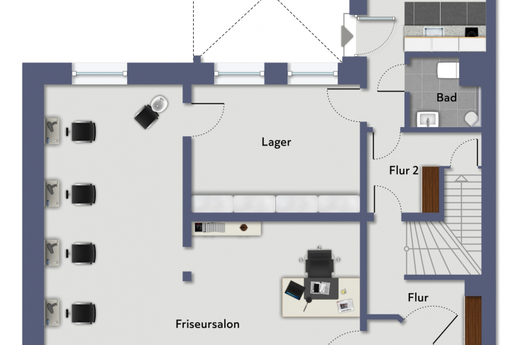 Grundriss EG mit Ladenlokal