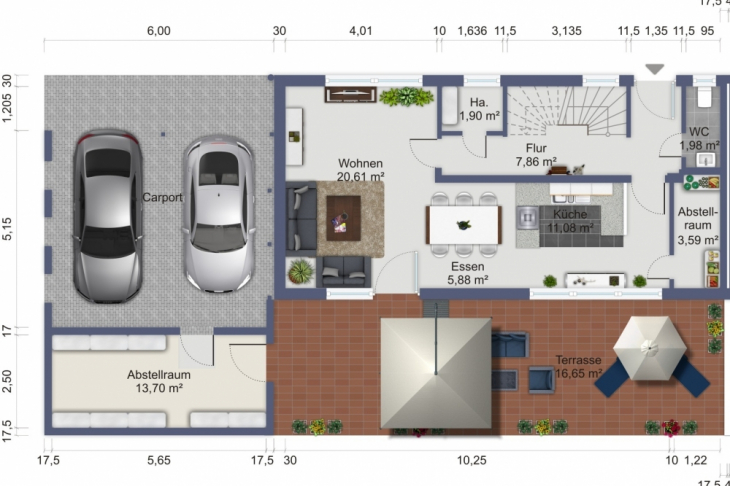 Grundriss Erdgeschoss links