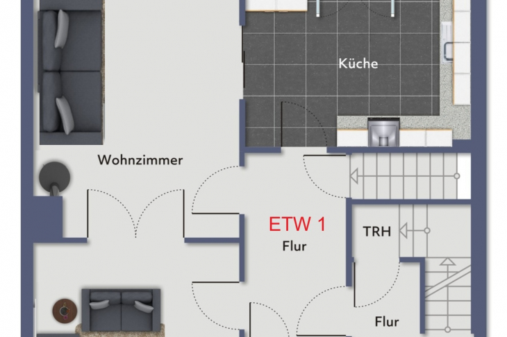 Grundriss ETW 1, Erdgeschoss