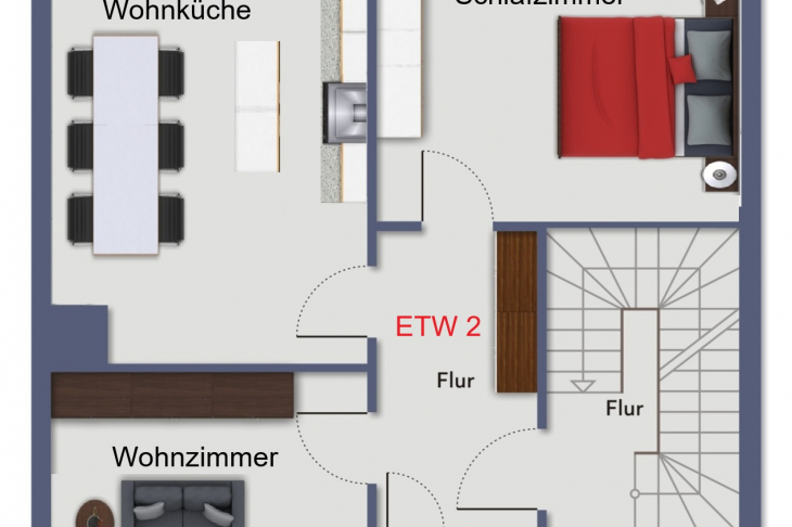 Grundriss ETW 2, Obergeschoss