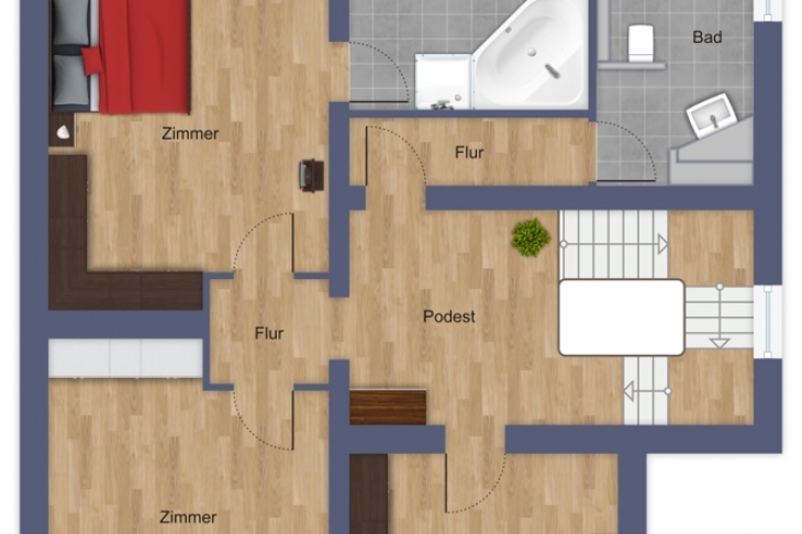 Grundriss Mansarden-Dachgeschoss