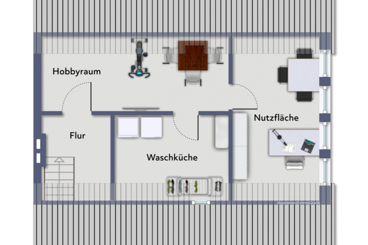 Grundriss Nutzfläche Dachgeschoss 