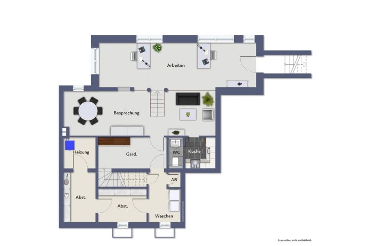 Grundriss Splitlevelgeschoss / Einlieger