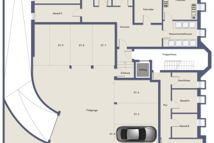 Grundriss ST 4 u. Abst. 4_Untergeschoss