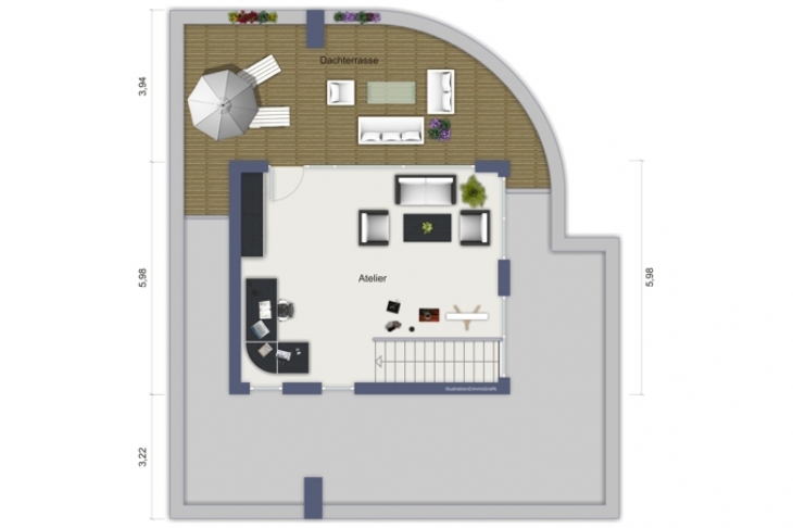 Grundriss Staffelgeschoss