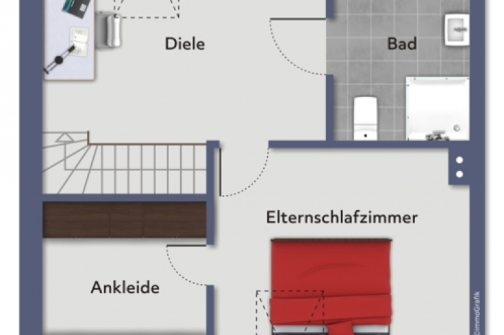Grundriss Studio (obere Etage)