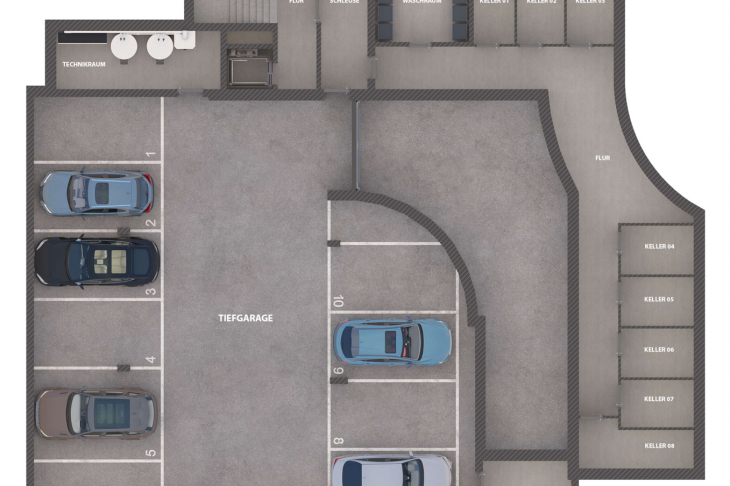 Grundriss Tiefgarage