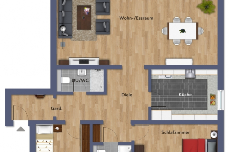 Grundriss Wg. 2te OG_ Dürerstr. 62