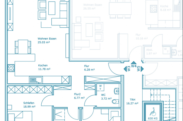Grundriss Whg 1. OG