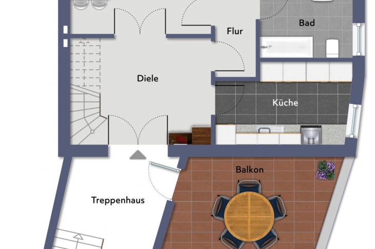 Grundriss Wohnung 1. OG