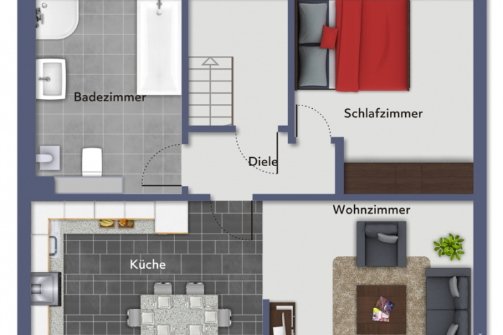 Grundriss, Wohnung Dachgeschoss