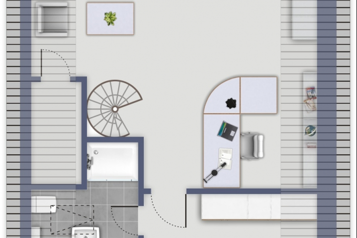 Grundriss Wohnung obere Ebene