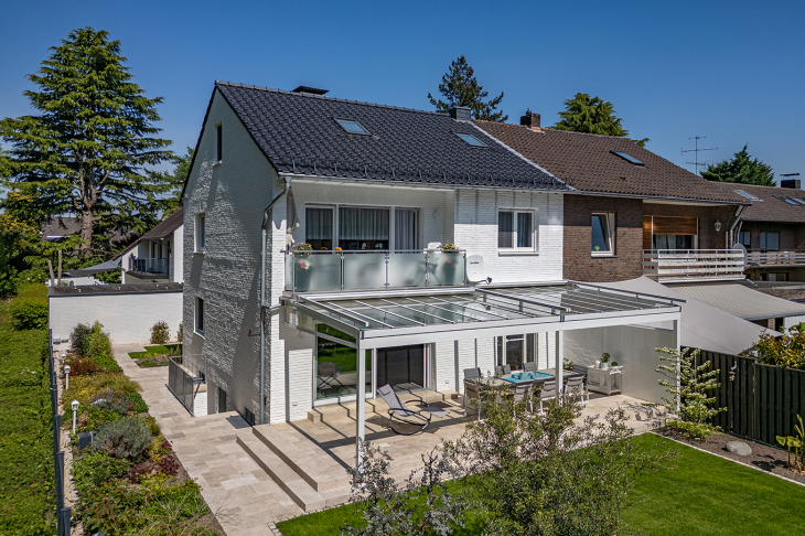Hausansicht Gartenseite aus Vogelperspektive