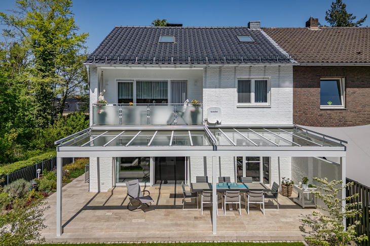 Hausansicht Gartenseite aus Vogelperspektive