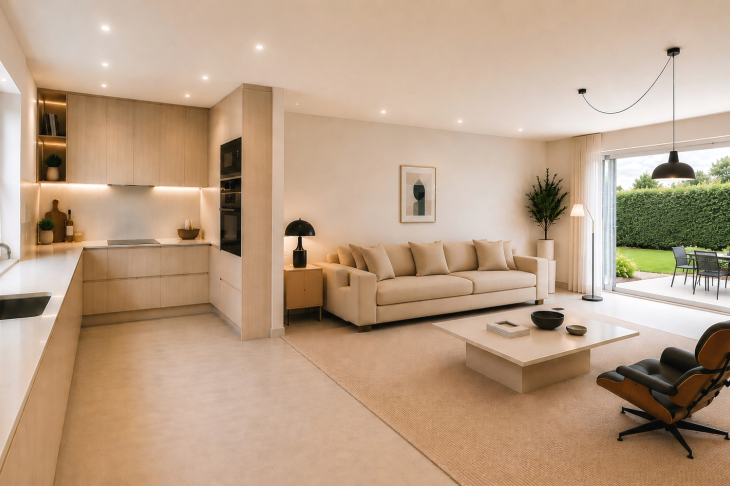Modernisierungsvorschlag geöffnete Küche zum Wohnzimmer