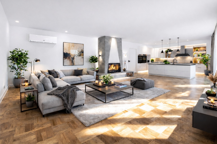 Modernisierungsvorschlag mit geöffneter Küche