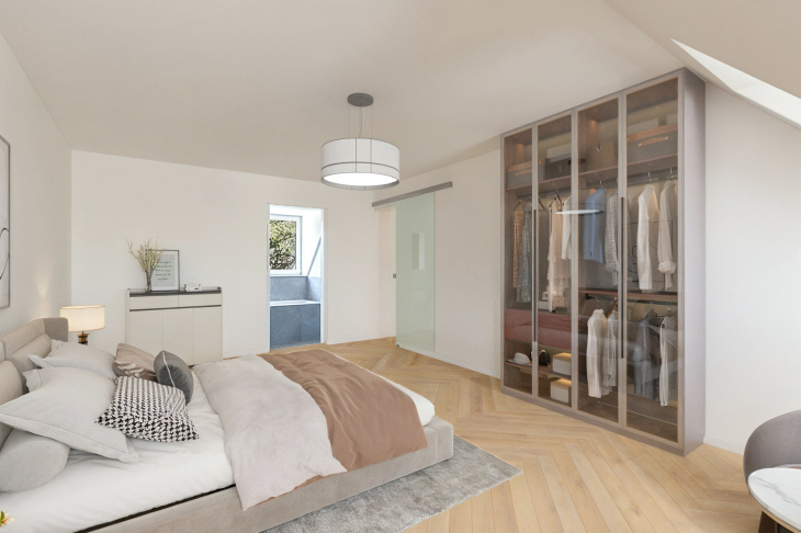 Schlafzimmer opt. 2 Blickrichtung Bad