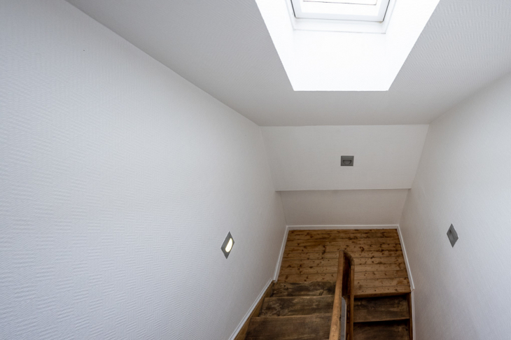 Treppe in das Obergeschoss