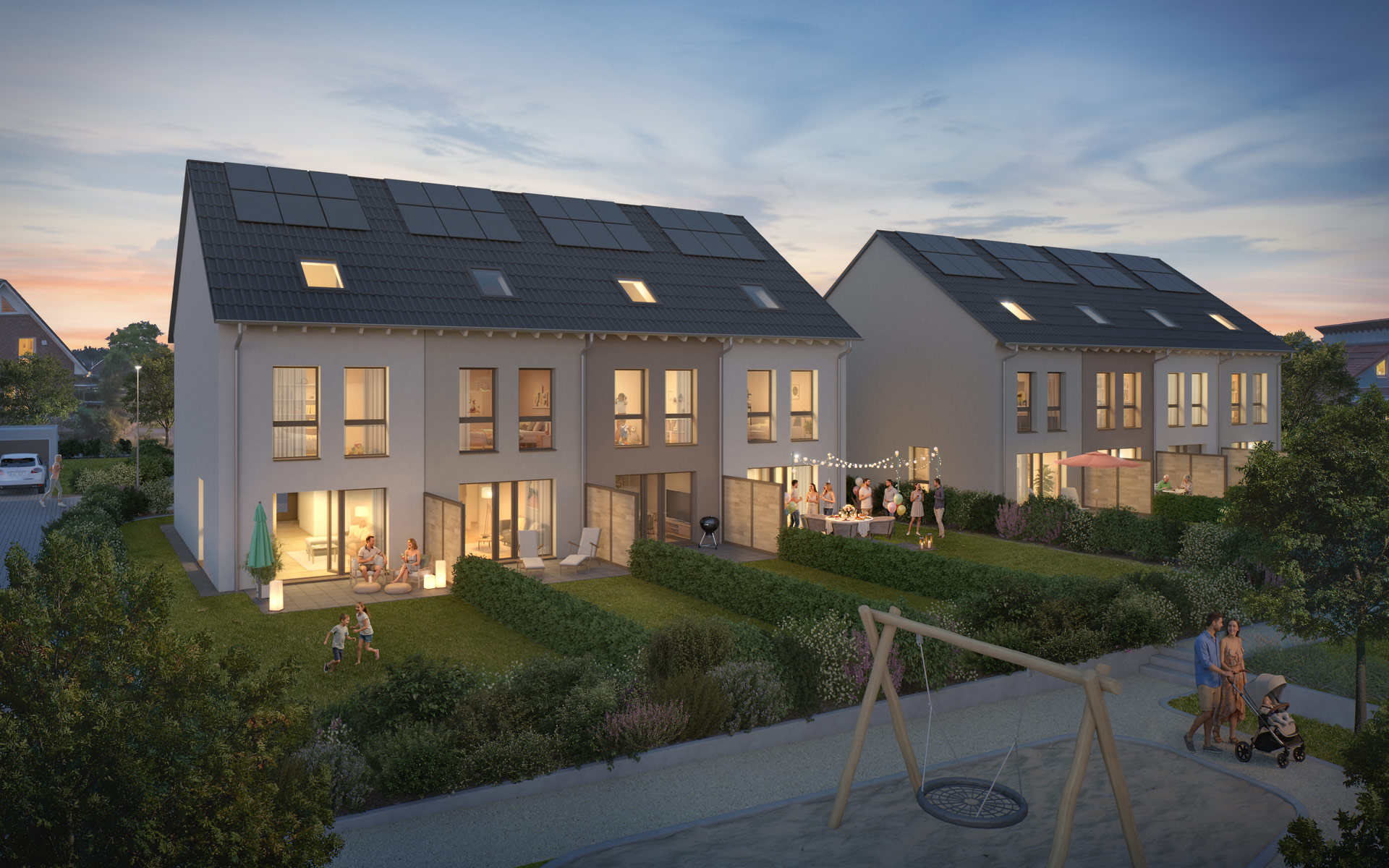 Barrierefreie Neubau-Wohnungen und Häuser in Kempen Neubau Reihenhaus in Kempen kaufen im nyoo garden